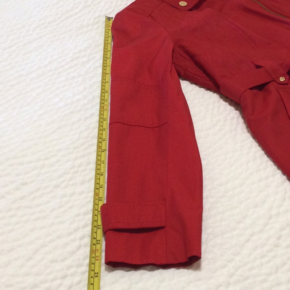 EUC Michael Kors Small Red/Gold Women's Trench Coat - Picture 6 of 12